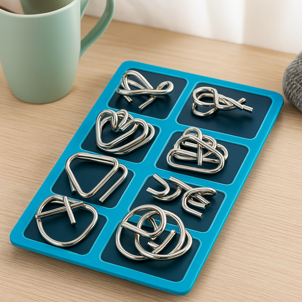 Sada kovových puzzle IQ