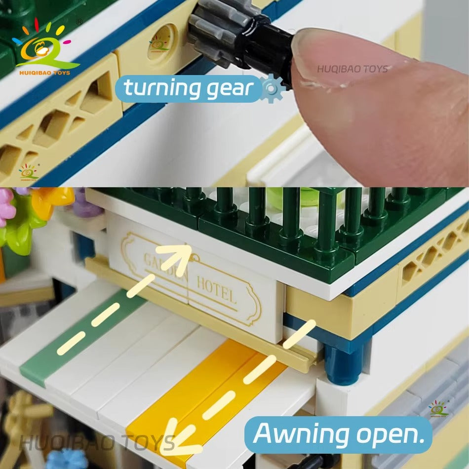 LogiBricks - Mini hotel z ogrodem - 990+ elementów